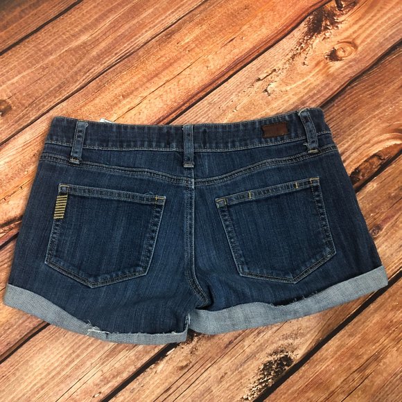 PAIGE JIMMY JIMMY SHORT CUFFED CANDACE WASH DENIM CUTOFF SHORTS 25 - Picture 6 of 9
